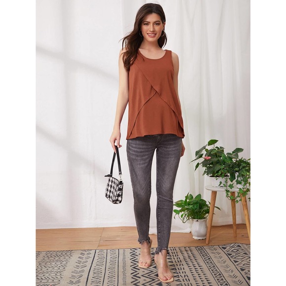 Maternity Lift Up Nursing Tank Top - Picture 9 of 11